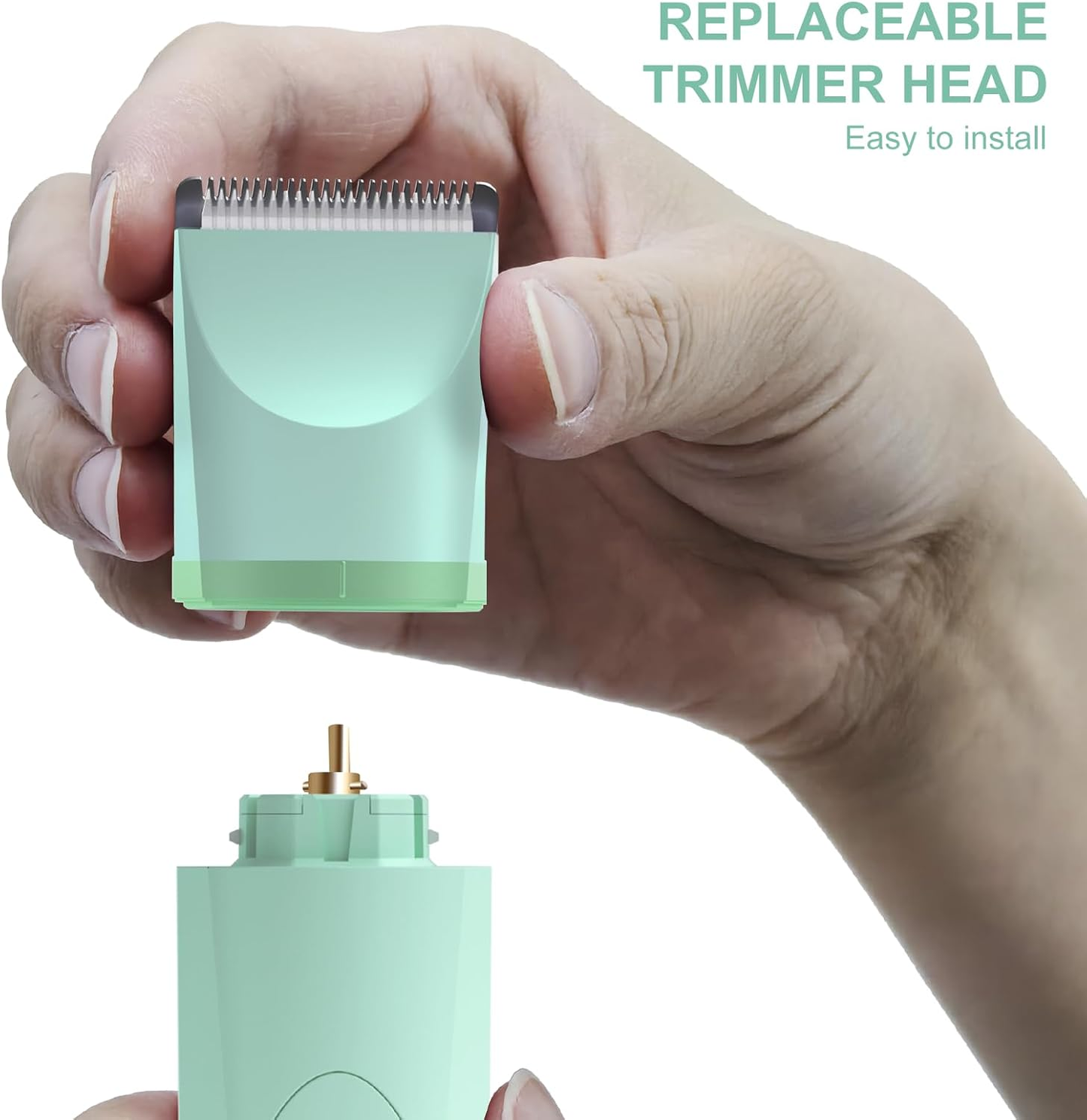 OLOV Electric Body Hair Trimmer - Groin Trimmer for Men - Bikini Trimmer Women - Wet/Dry Shaver Groomer, Replaceable Ceramic Blade Heads, USB Recharge Dock, Waterproof Hygiene Razor